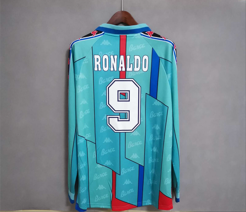 Barcelona 1996-97 Ronaldo visitante manga larga